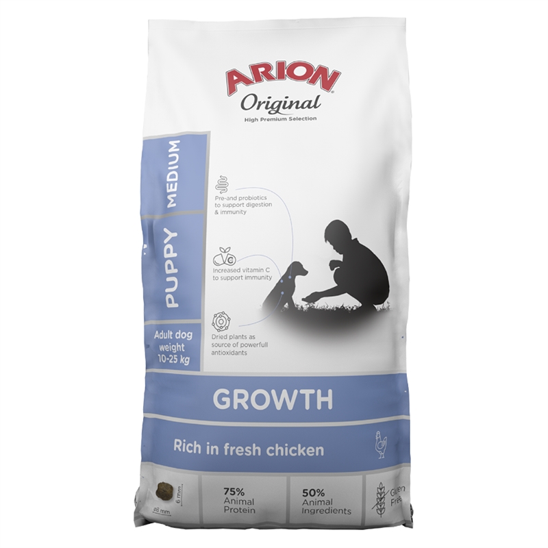 Arion Growth Chicken Medium 12 kg - Hos Lundemøllen