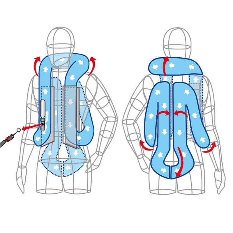 Hit-Air sikkerhedsvest, MLV3-H (kort model) - sort