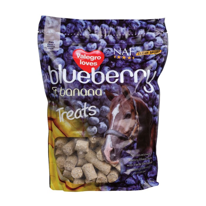 NAF Blueberry & Banana Treats - hestebolcher 1 kg.