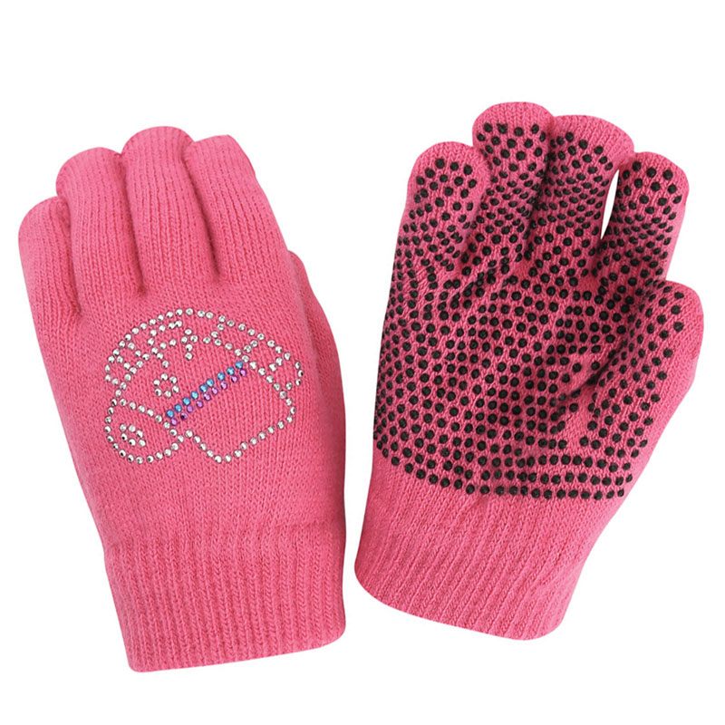 Meget valgfri stof Magic handsker Pink m. krystaller-onesize børnehandsker