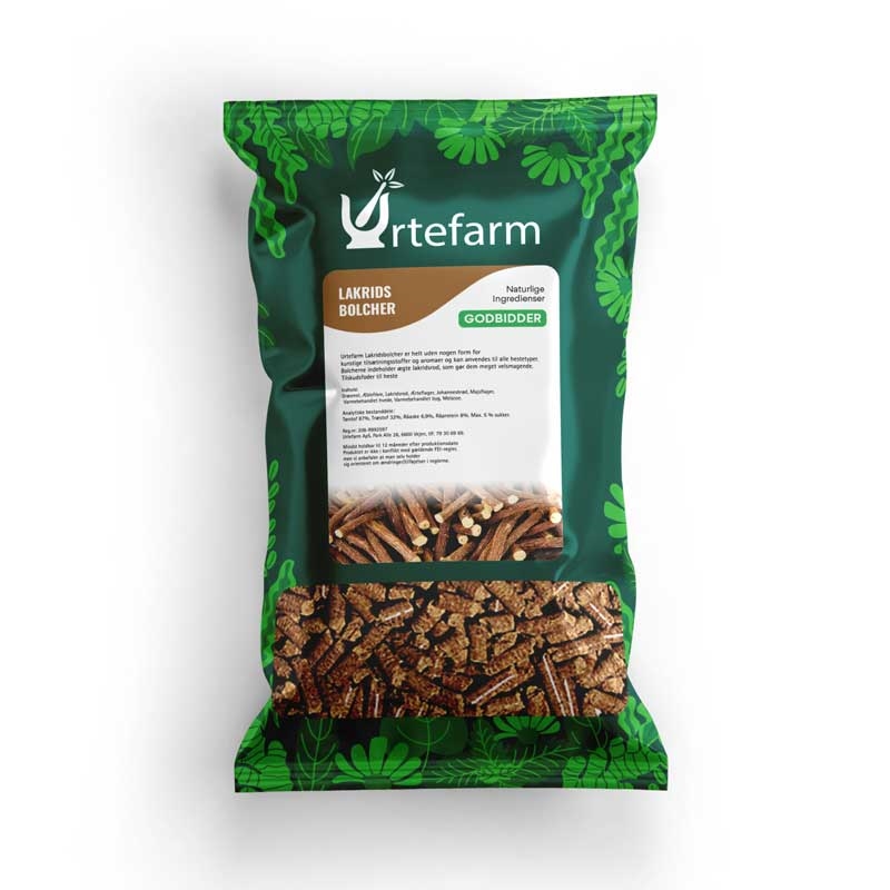 Urtefarm hestebolcher - lakrids 1kg.